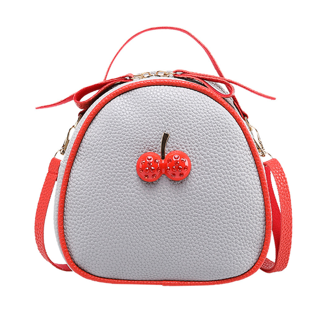 OCARDIAN Handbag Trend Women's Hit Color Portable Bag With Zipper Lady Cherry Shoulder Bags May22: Gray
