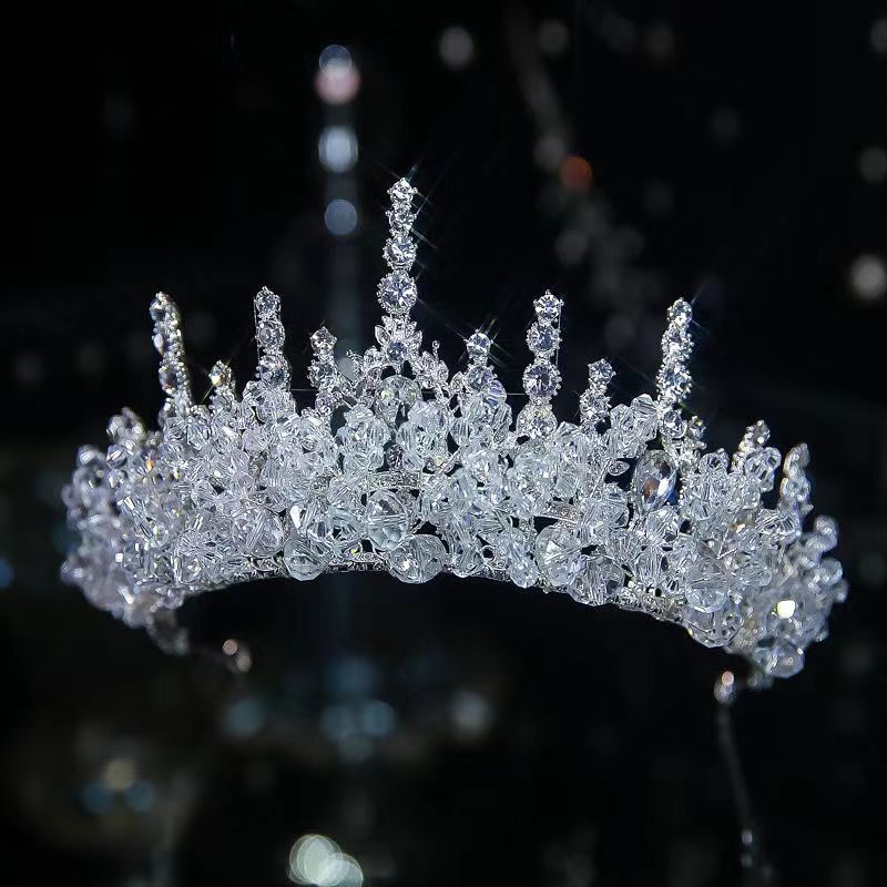 Diadèmes de mariée en cristal de couleur argent, couronne de luxe, strass, diadème de concours, couvre-chef, accessoires pour cheveux de mariage: Rose