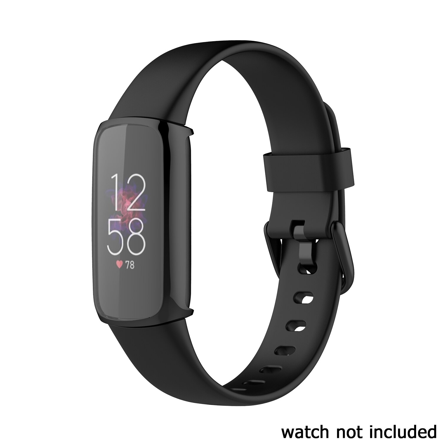 Protective Case For Fitbit Luxe Screen Protector Watch Cover For Fitbit Luxe Watch Band Bumper Plating TPU Durable Case Shell: black