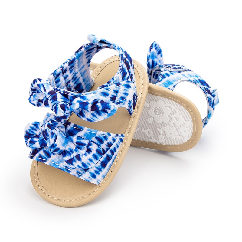 Kidsun Mode Sandalen Baby Girl Leuke Strik Prinses Schoenen Peuter Baby Platte Zachte Zool Zomer Sandalen Non-slip 2 Kleuren