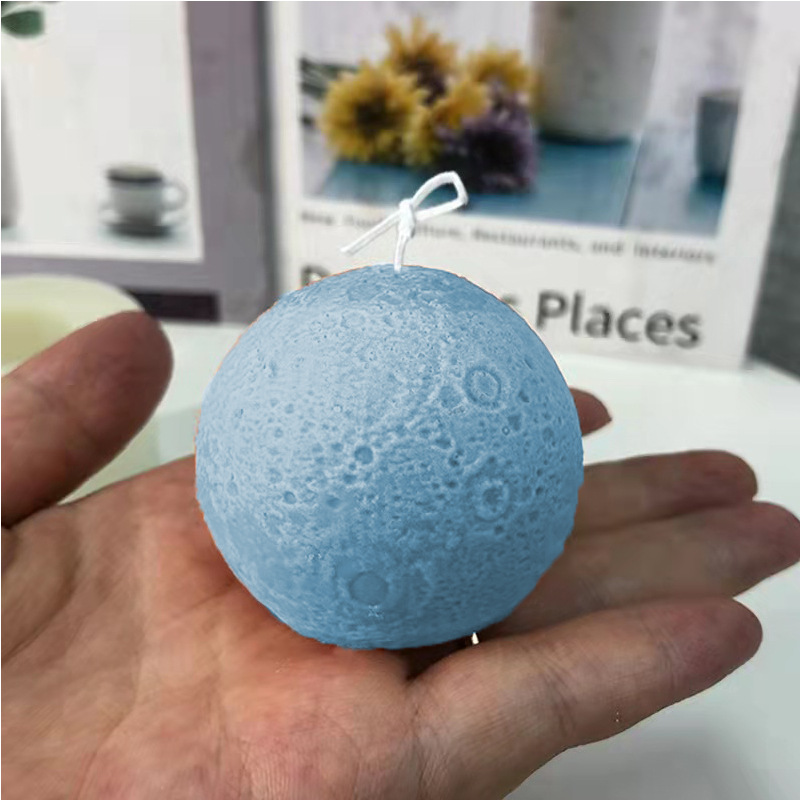 Creatieve Ruimte Planeet Kaars Siliconen Mal Diy Sferische Maan Aromatherapie Kaars Gips Cake Decoratie Mold Kaars Maken