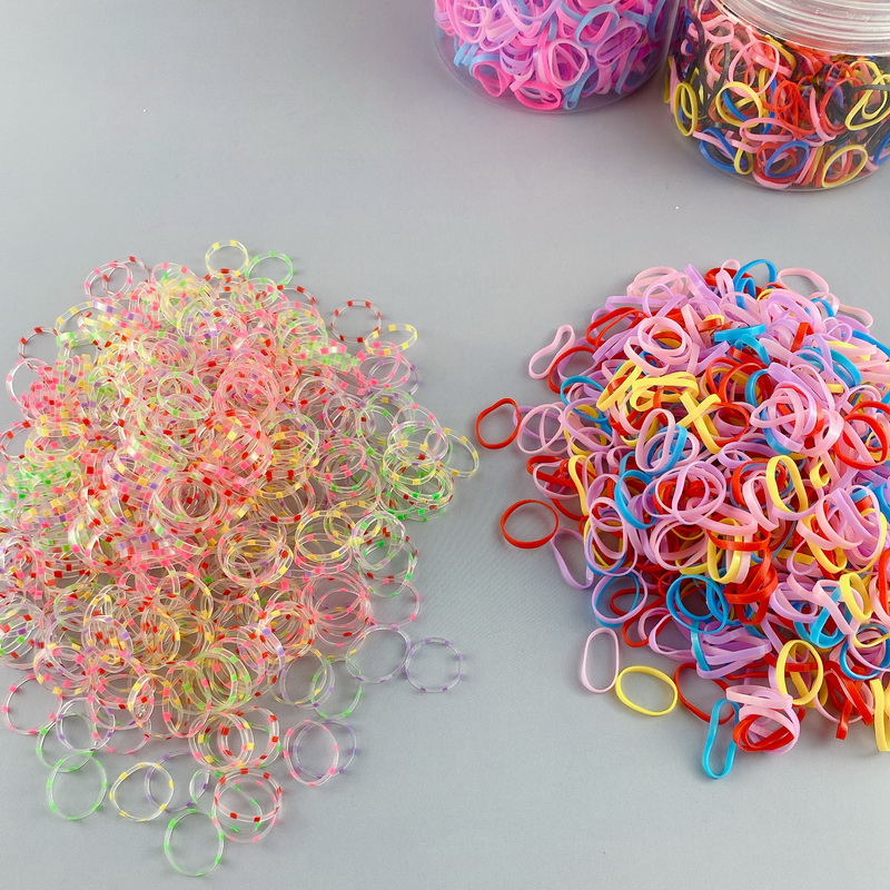 800 PCS/pak Gekleurde Stippen Wegwerp Silicone Rubber Bands Voor Baby haarbandjes Meisje Kleine elastiekjes crunchy Haar Tie Gum Paardenstaart Kid haarband elastiek Scrunchies Set kinder accessories