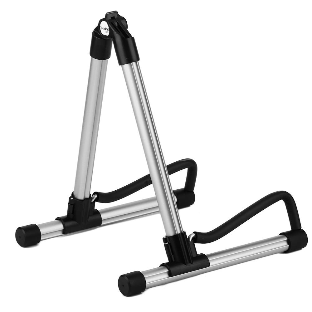 SK20 Legering Gitaar Stand Universal Vouwen Voor Akoestische Gitaren Gitaar Floor Stand Houder Uitstekende top: Silver