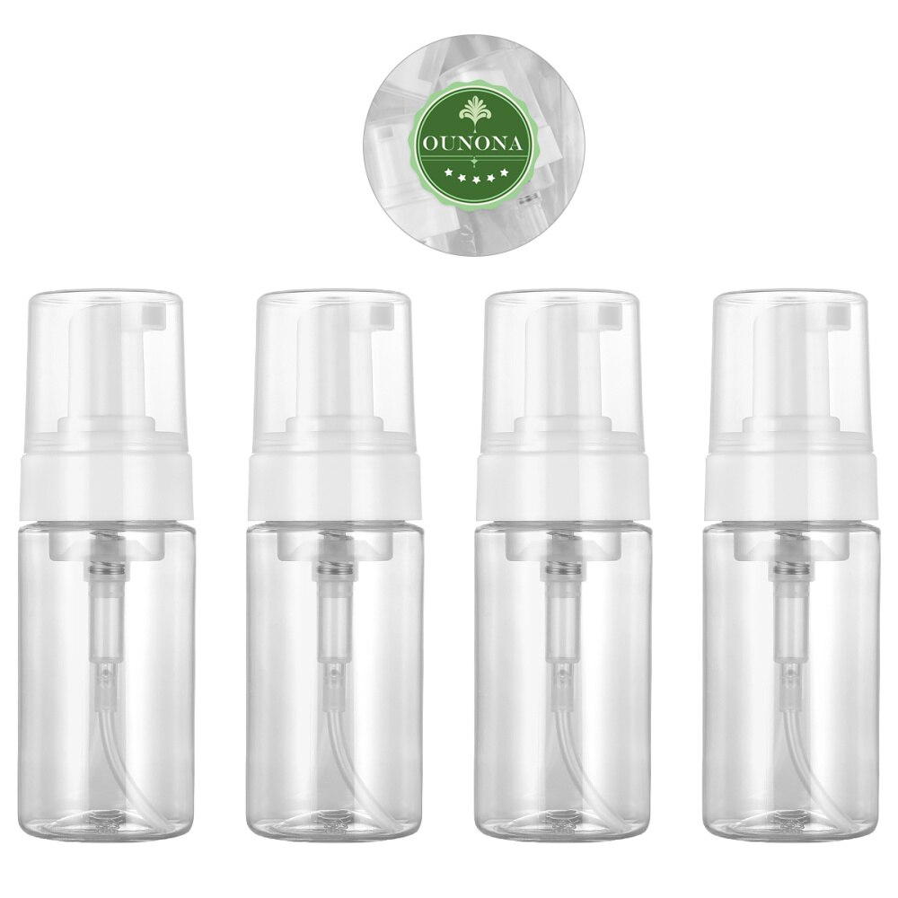 Ounona 4 Pcs Plastic Dispenser Flessen Pomp Dispenser Herbruikbare Lege Flessen Hervulbare Reiziger Containers (100Ml)
