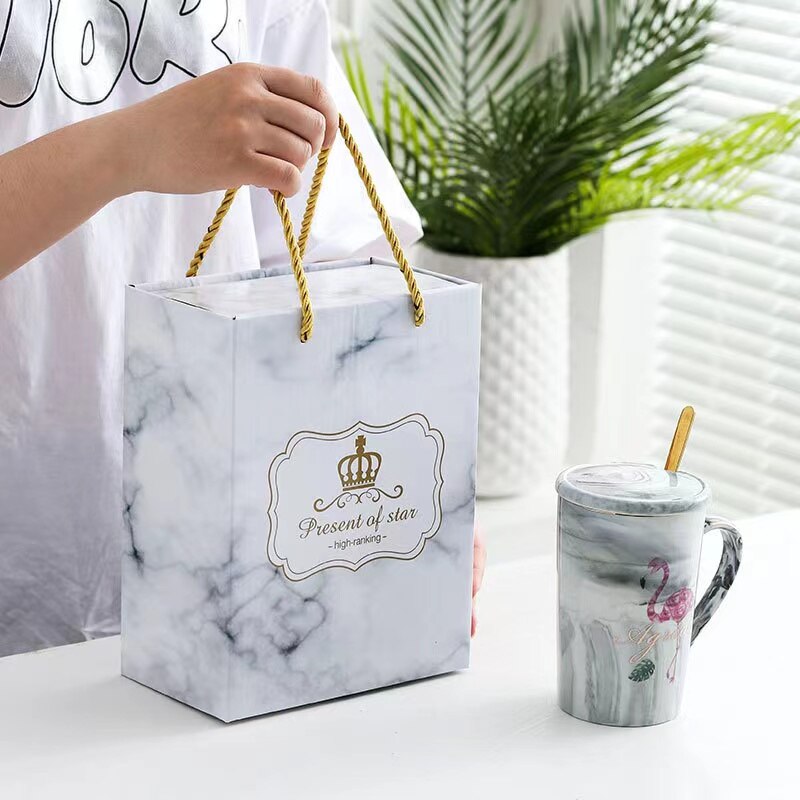 200-400ML Flamingo Ceramic Coffee Mug European Style Breakfast Novelty Milk Water Cup with Handle Package