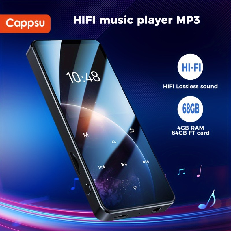 C6 Touch Button Lossless MP3 Player with Bluetooth 5.0, Picture Viewing, FM Radio,Recording, Durable Zinc Alloy Body