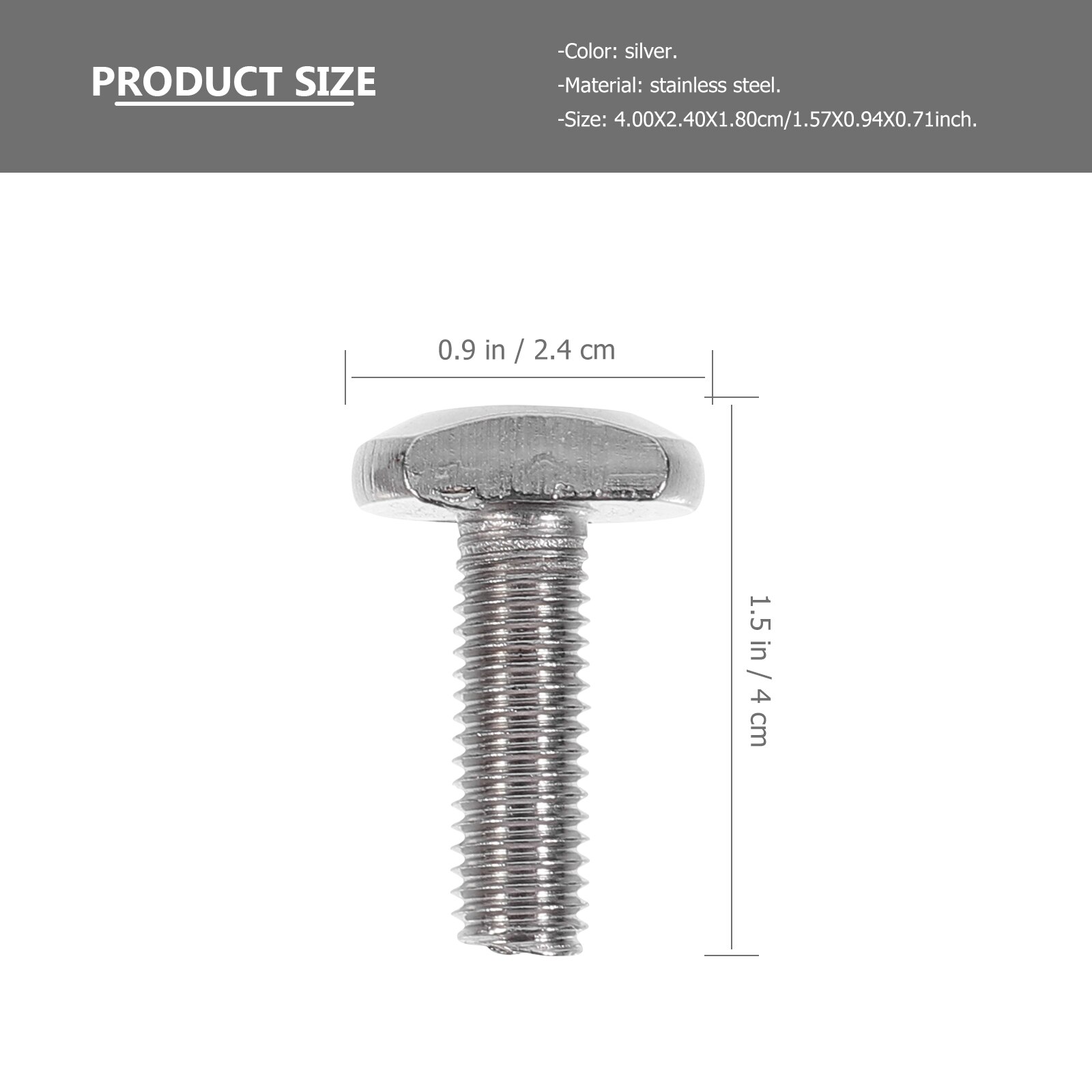 4pcs Practical Long Stainless Steel Machine Screw Bolts Clamp Screw Square Head Screws