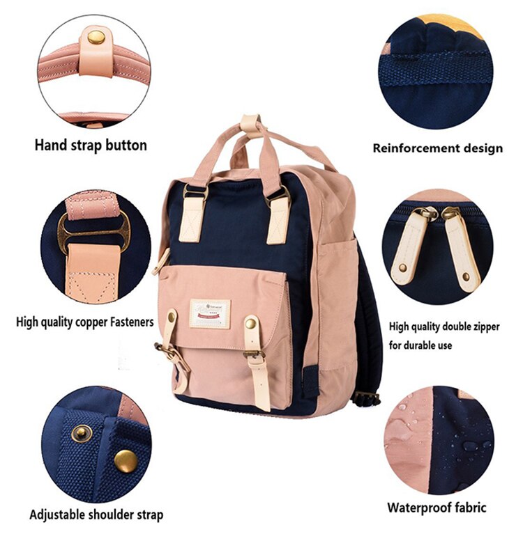 Himawari-Mochila de nailon impermeable para mujer, morral escolar de gran capacidad, bolso de viaje para ordenador portátil, no1