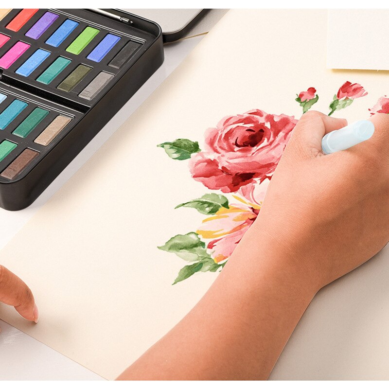 Solid 36-color Watercolor Paint Primary School Students Painting Sketch Set Beginner Children's Gouache Painting Box To Send Pen