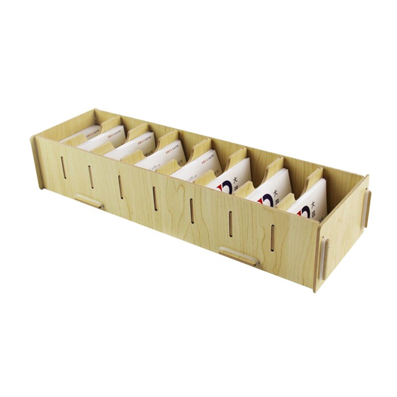 name card holder for Office Desk Card Sorting Rack Wooden Business Card Box Large Capacity Sorting Folder Storage Base
