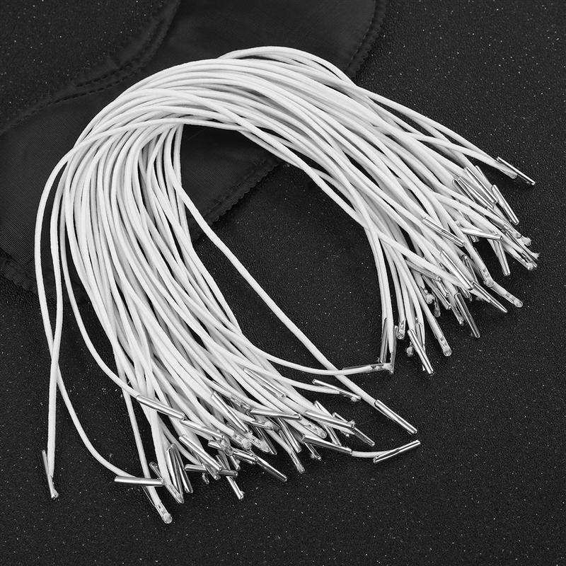 Elastic Barbed Cords Elastic Loop Stretch Round String with Metal Barbs Barbed Fastener for Mask Making Book Binding Crafting