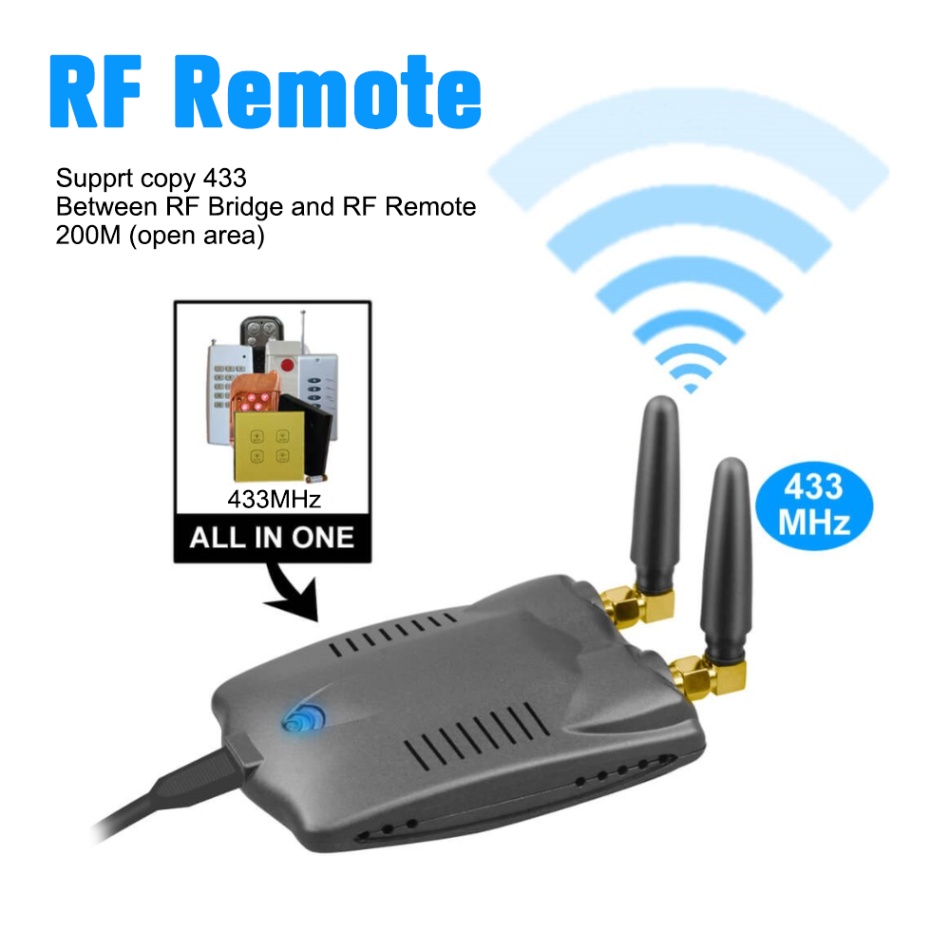RF Bridge 315/433MHz Smart Home Automation Module Wifi Wireless Switch Universal Timer DIY Convert Garage Door Switch Smart Home: 433MHz