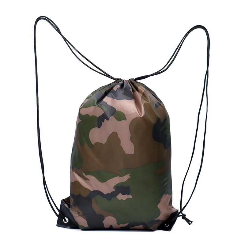 Camouflage Rugzak Trekkoord Gym Bag Reizen Sport Outdoor Tas Lichtgewicht ASD88