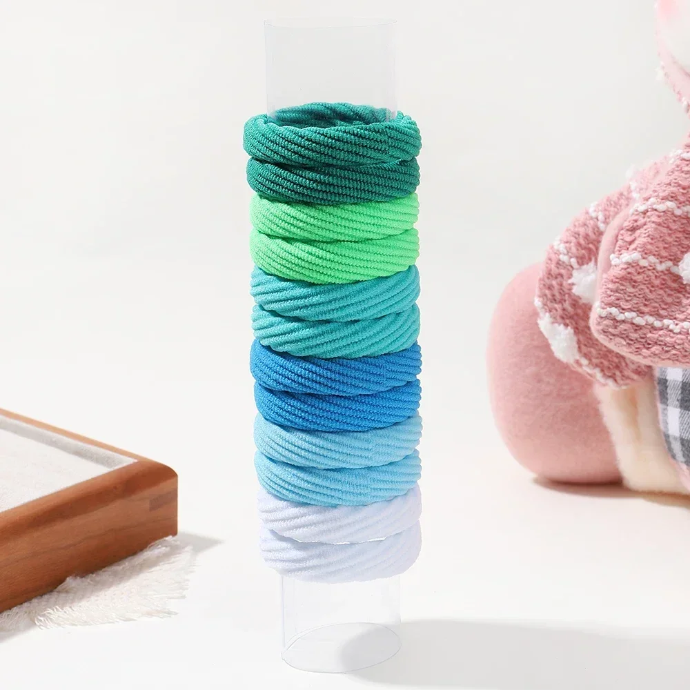 Gomas elásticas para el pelo para niña y mujer, cintas elásticas sencillas para el pelo, coletero, accesorios para el cabello, 12 piezas: Rojo