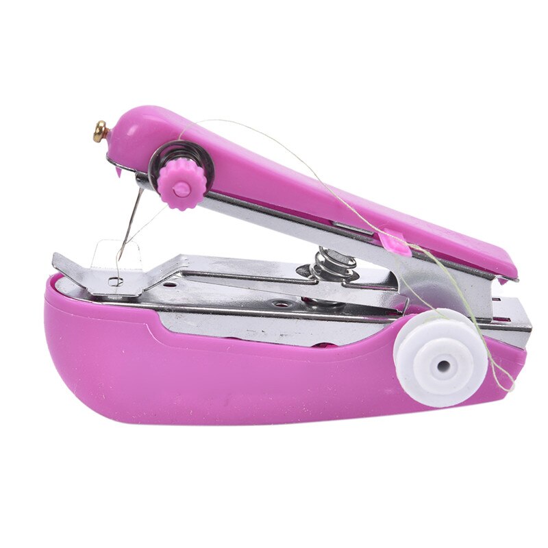 Mini Machine à coudre manuelle à main, poche de voyage en tissu pour la réparation de vêtements, pratique, pour l'extérieur: rose red