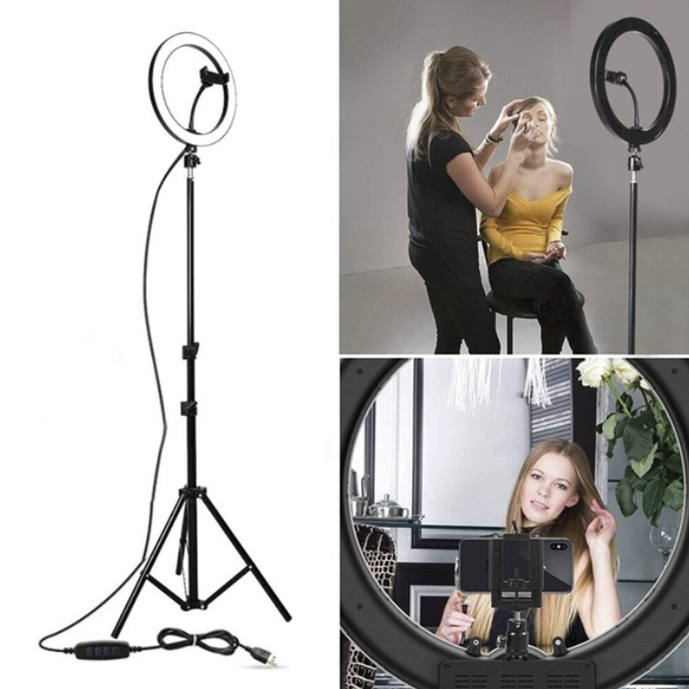 W/Tripod Ring Fill Light Lighting Photography Universal Video Light Lamp Selfie Portable Stand LED Ring Light Three-Speed