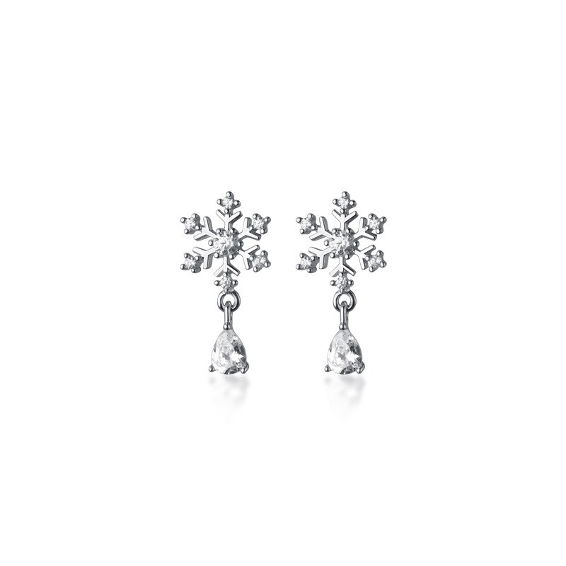 La Monada Stud Earrings For Women Silver 925 Snowflake Hanging Fine Women Earrings Jewelry Stud Earrings 925 Silver Beautiful: Default Title