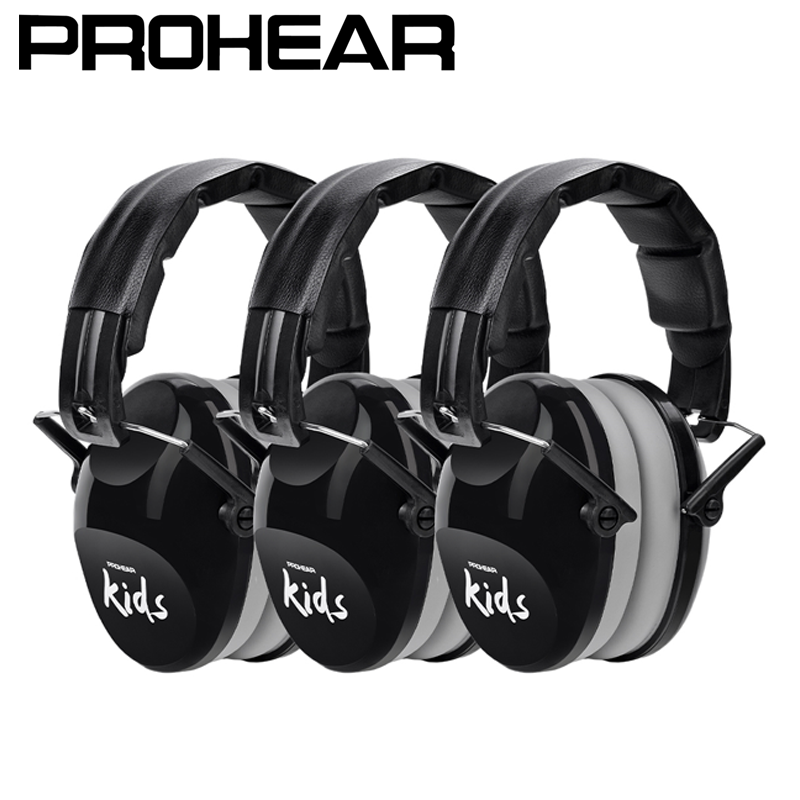 Prohear 3 stk. svarte barneørevern sikkerhetshørselvern justerbar støyreduksjon hørselvern til smålåve låve