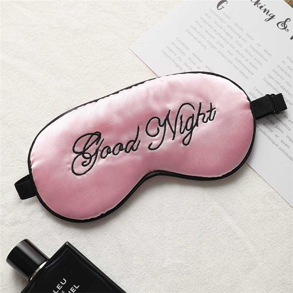 Sleep Mask Sleeping Silk Eye Cover Dream Night Mask Sort Bandage For Girl Boy Eyepatch Smooth Health Relax Blindfold Nap: Pink