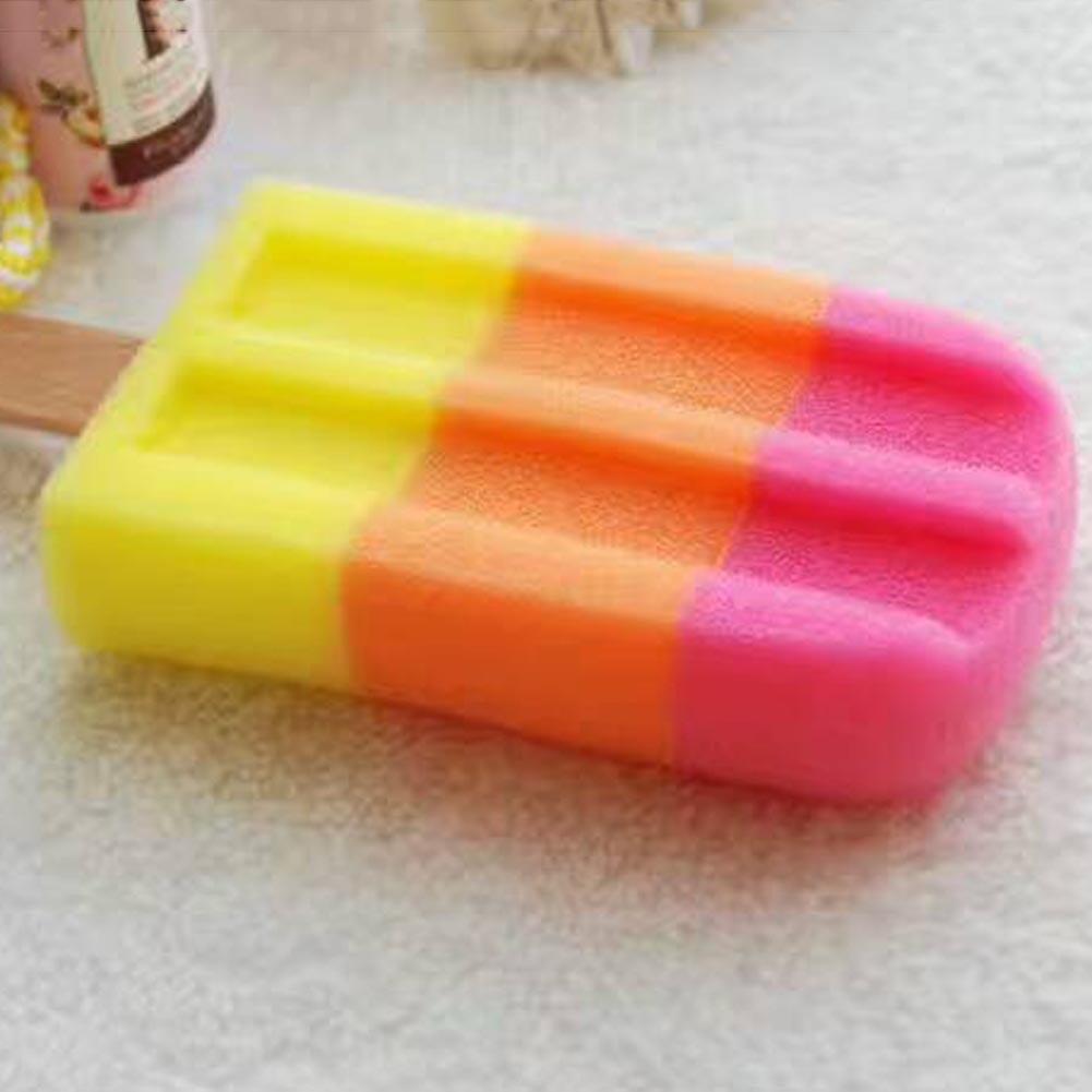 Unique Bathroom Bathing Washing Sponges Ice Cream Shaped Stick Selling Soft Shower Sponge Color Random Goods 1Pc