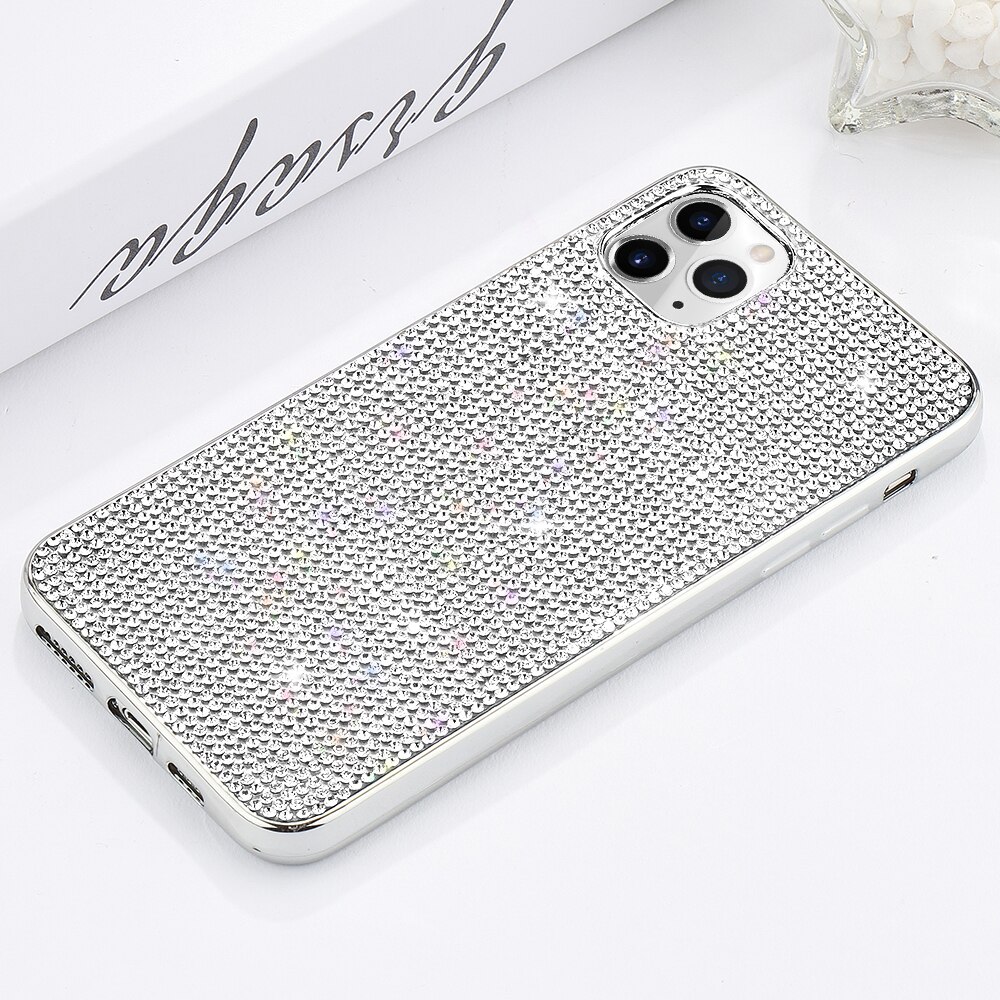 Bling di Scintillio Della Cassa del Rhinestone Per il iPhone 11 Pro Xs Max Xr X Popolare Soft Cover Per 7 8 Più di 6 6S SE2020 12 Mini Antiurto Coque