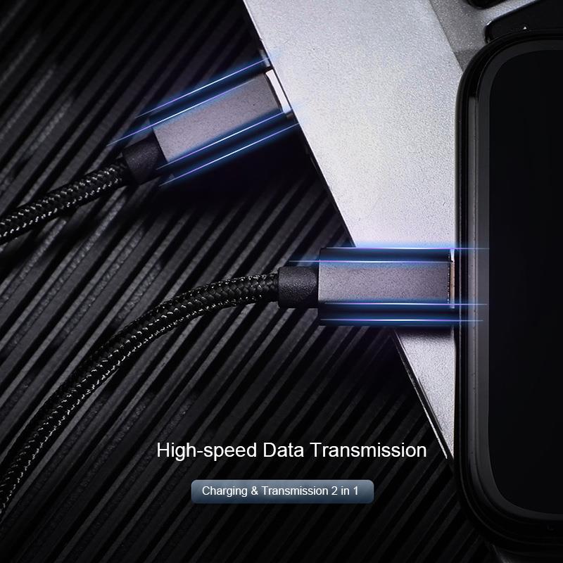 18w gevlochten pd snellaadkabels met usb type c type-c voor lightning-kabels voor iphone 8 x xs  xr 11 pro max 8 plus 11 pro datalijn