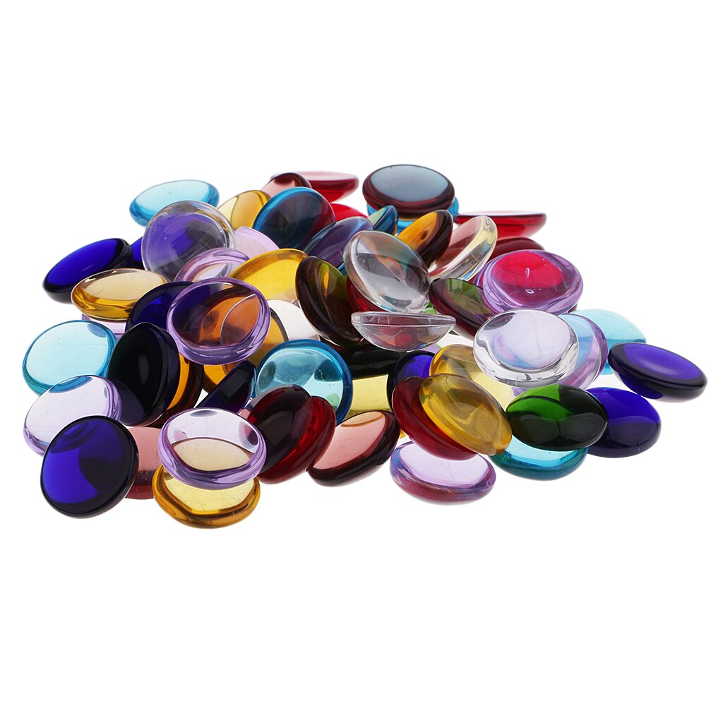 100g Multicolor Clear Round Glass Pieces For Mosaic Making Craft 15mm