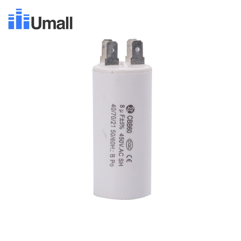 CBB60 8UF 450V AC running capacitor 4 pins motor start capacitor for electric machine water pumps QB-60 IDB-35 PM-45