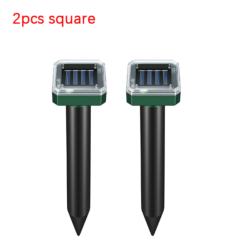 2/4Stck Solar- Ultraschall abwehrmittel Ebene Maulwurf Ratten abwehrmittel draussen Rasen Spitze Garten Schädlings bekämpfung Nagetier Maus Schädlings bekämpfung: Licht Grün