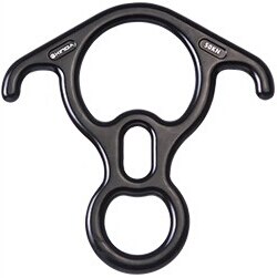 Xinda rock climbing descender OX Horn 8 descend ring downhill eight ring with Bent-ear Rappelling Gear Belay Device Equipment: Black