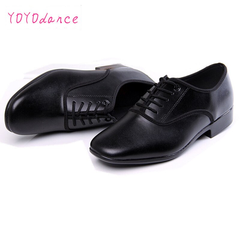 Heren Latin Dansschoenen Leer Stijldansen Lage Hak 2.5 cm Big Size Party Vierkante