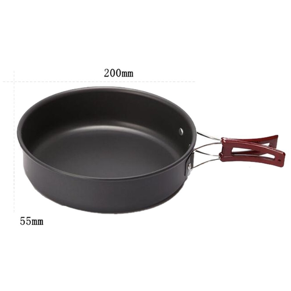 Aluminium Outdoor Camping Pot Picknick Medium Koekenpan Koekenpan Draagbare Enkele Pot Diameter 18 Cm 1.1L 1.7L Ronde pot: Size L