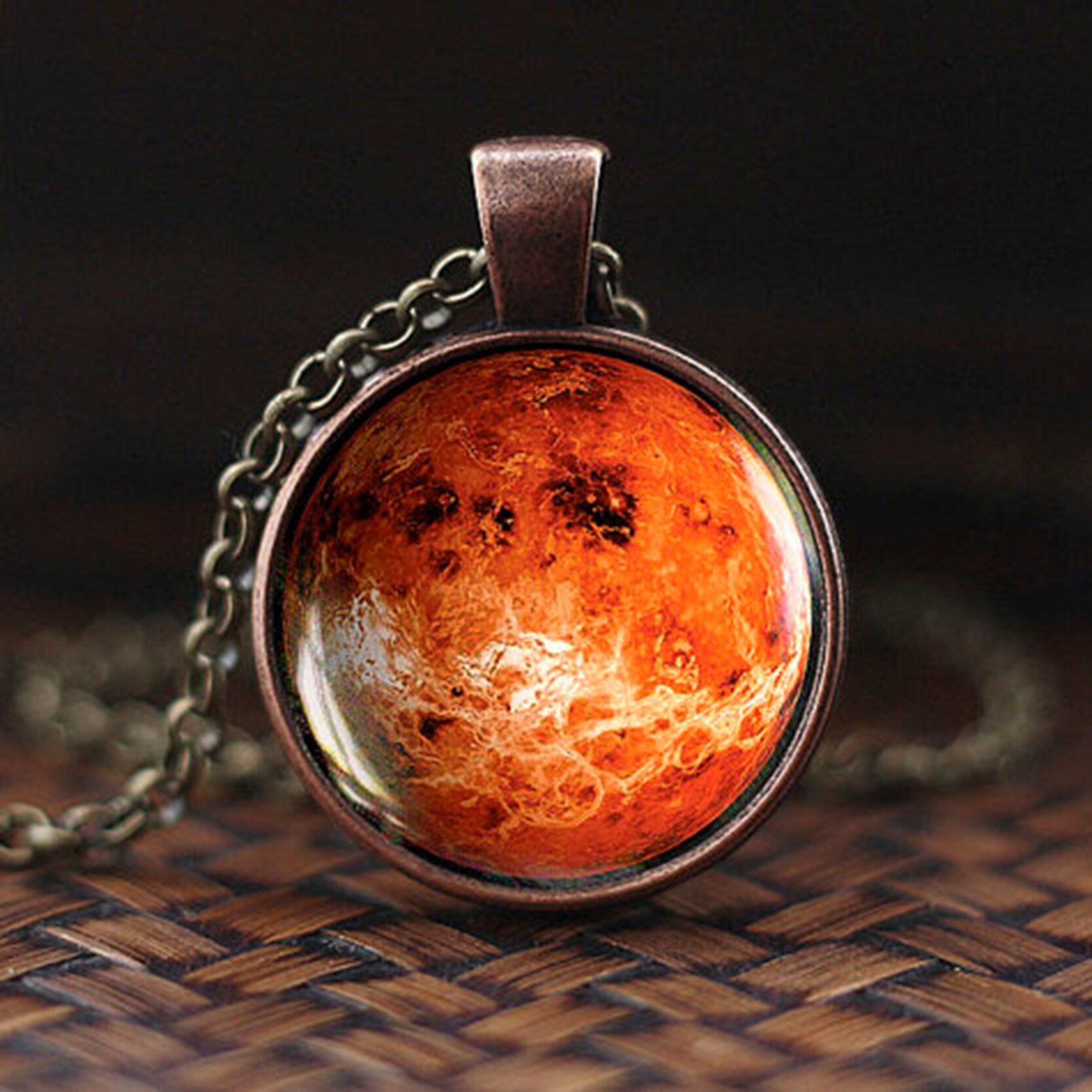 Charming Nebula Necklace Galaxy Space Glass Cabochon Pendant Solar System Jewelry Space Universe Necklace Milky Way Jewelry: 6