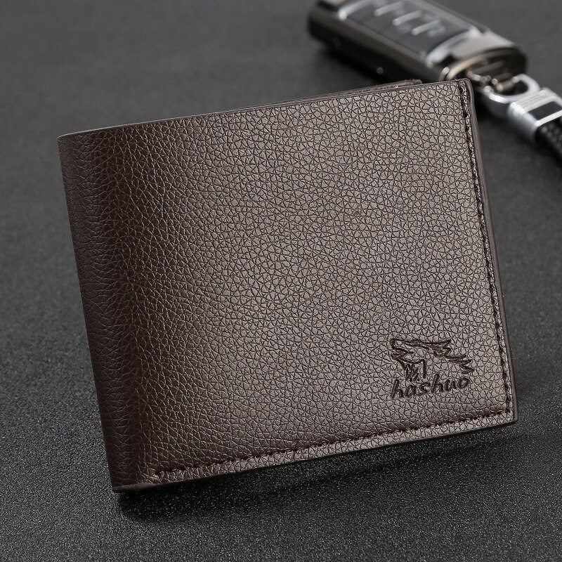 Heren portemonnee portemonnee heren kort pu leer muntkaarthouder stijl stedelijk goed luxe minimalistisch eenvoudig: Bruin geen snap