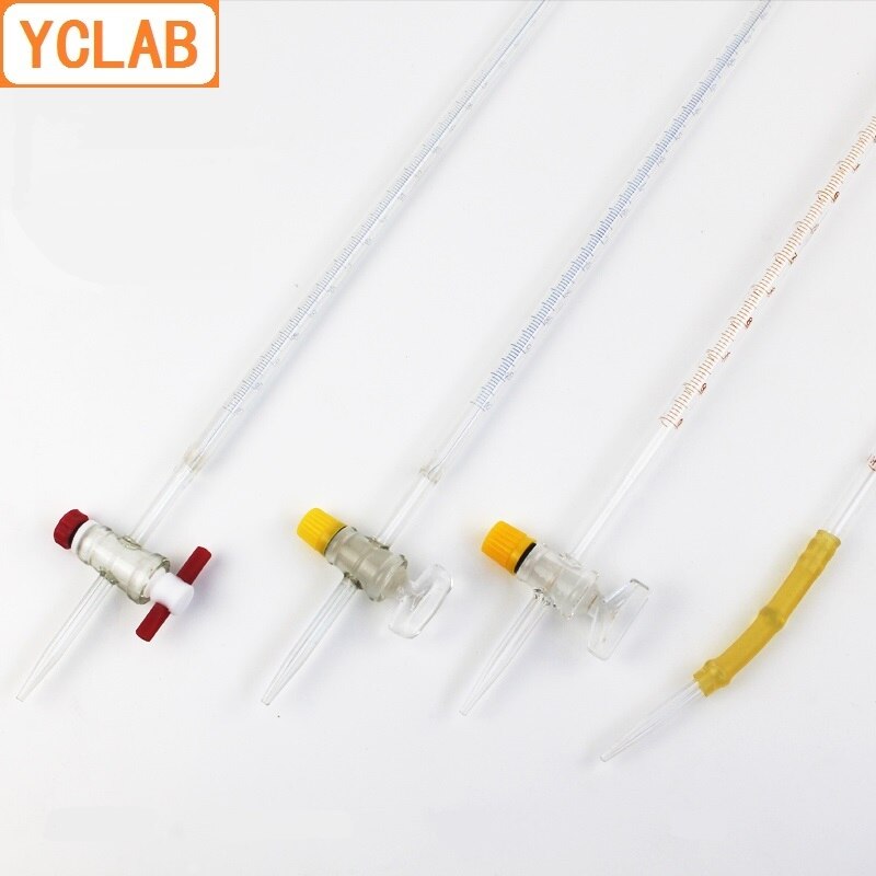 Yclab 100 Ml Buret Met Rubber Slang Aansluiting Clear Glas Hoofd En Tip Voor Alkali Klasse Een Laboratorium Chemie Apparatuur