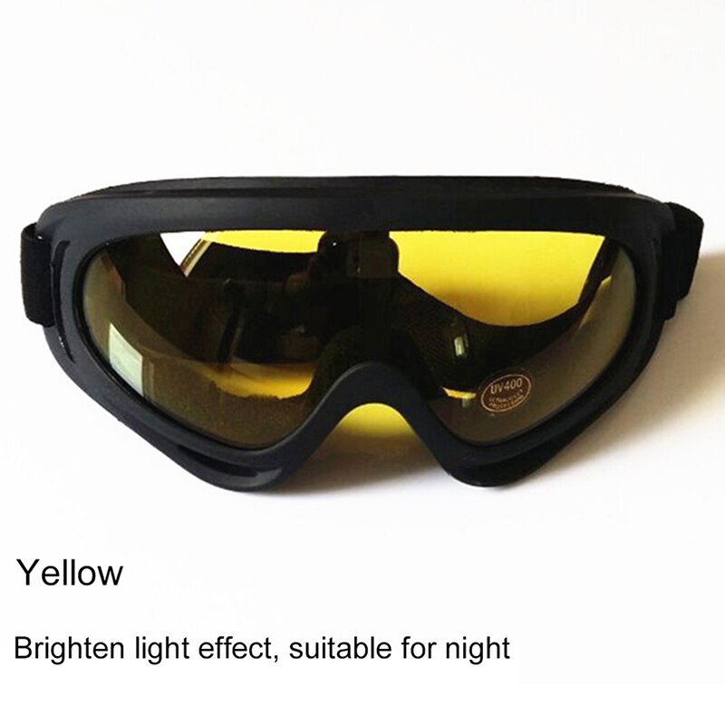1 stk. 5 farver uv-beskyttelse vindtæt beskyttelsesbriller motorcykelcykel snavs cykel atv briller briller: Gul