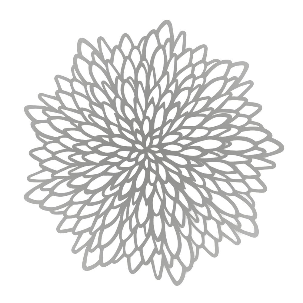 4/6/8pcs PVC Coaster Placemat for Dining Table Hibiscus Coaster Insulation Table Mats Heat Resistant Placemats Hollowed-out Mat: Hibiscus Sliver / 6 Pcs