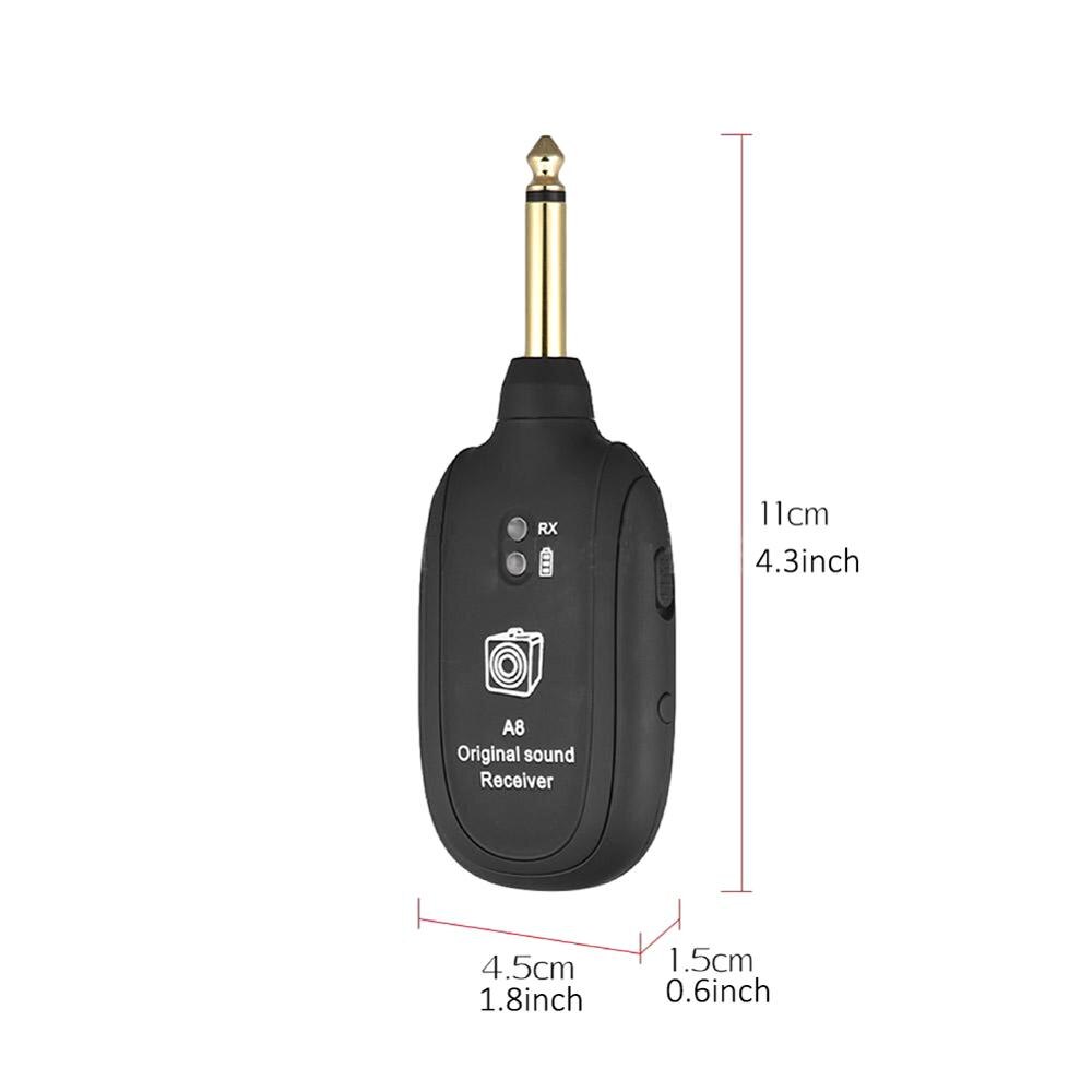 Wireless Guitar System Transmitter Receiver Built-in Rechargeable Built-in Wireless Rechargeable Guitar Transmitter