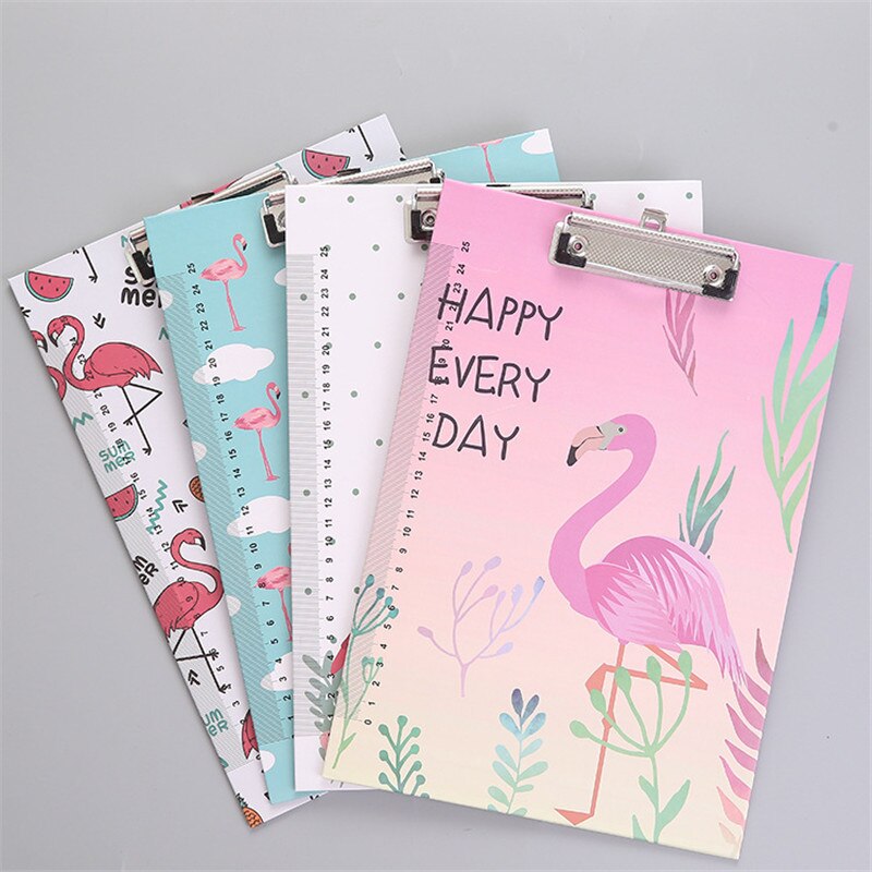4Pcs Cartoon Writing Clipboard Clip Pad Student A4 File Holder Writing Kawaii School Supplies WordPad Office Stationery: 01
