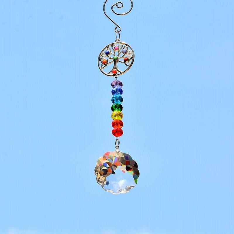 Kn Rainbow Suncatcher Home Deco Edelsteen Boom Van Leven Regenboog Kamer Deco Haning Crystal Suncatcher Venster Prisma Fengshui Crystal: Default Title