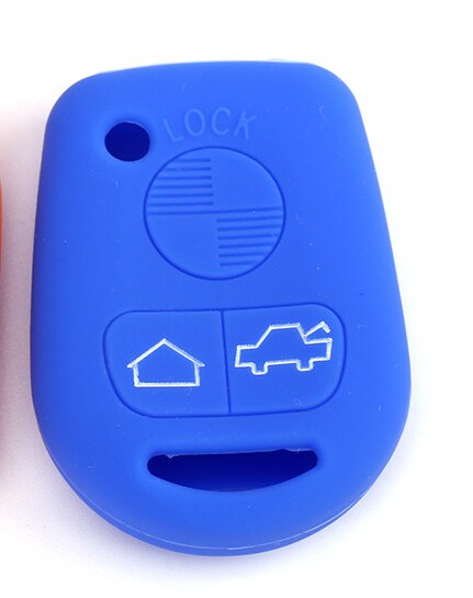 Funda de silicona para llave de coche, reemplazo de 3 botones para BMW X3 X5 M3 530i 330i 330xi E31 E36 E34 E32 E38 E39 E46 Z3 Z4 E90 E60: Sea blue
