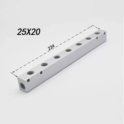 1/4" BSP Female Thread 25x20mm Air Compressor Splitter Aluminium Manifold Block Quick Connector Pneumatic Fitting: Brown