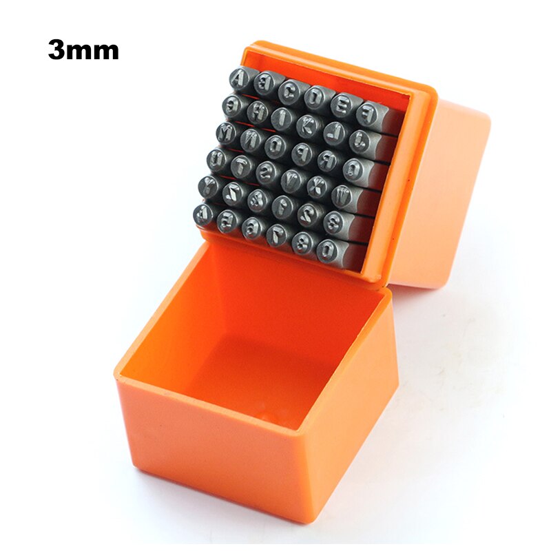36 Pcs Stainless Steel Letter Number Stamps Punch Set Hardened Metal Leather Craft Stamp Tools Kit _WK: 3mm