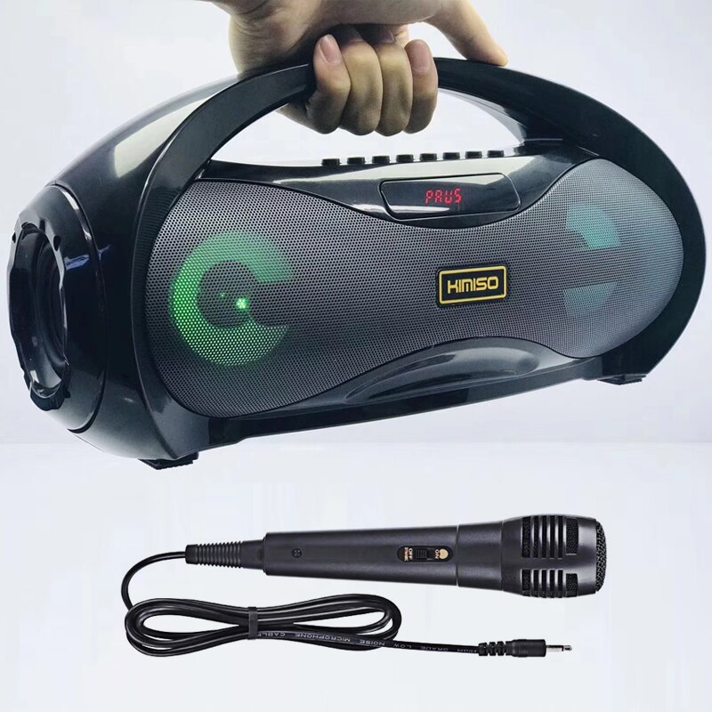 Powerful Bluetooth Speaker with Mic Wireless Portable Column Home Theater Music Center System 4D Stereo Subwoofer caixa de som: Gray