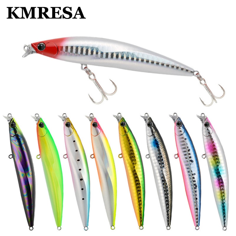 Top leurre de pêche gamme peu profonde vairon flottant 98mm 13g longue coulée bar Jerkbait eau salée grand appât dur Wobbler