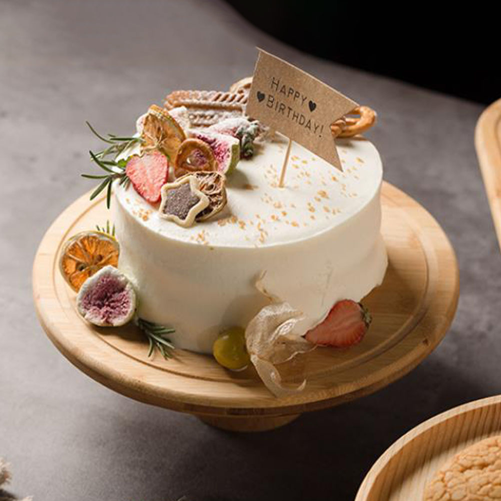 Kuchen Holz Tablett Nachtisch Container Obst Snack Anzeige Halfter Kuchen Runde Dekorative Ständer Lagerung Platte