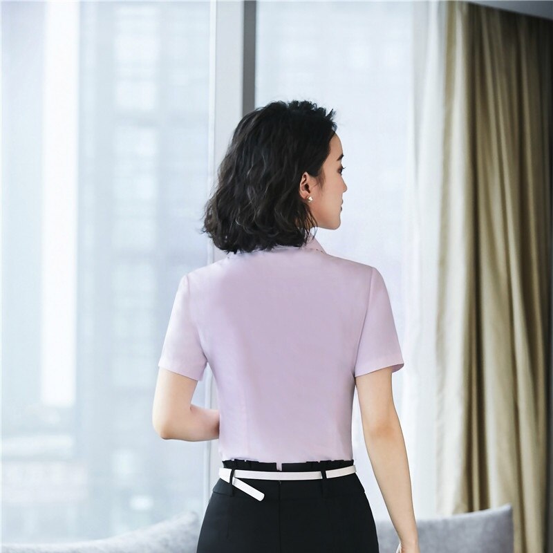 White Summer Formal Women Blouses & Shirts For Ladies Office Uniform Styles Blouse Female Clothes Work Wear