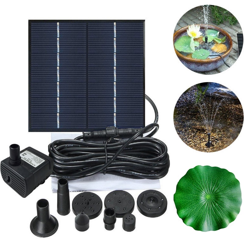 Aquarium Fountain Pump 1.2W Solar Panel Water Pump For Garden Pool Pond Bird Bath Water Oxygen Circulation
