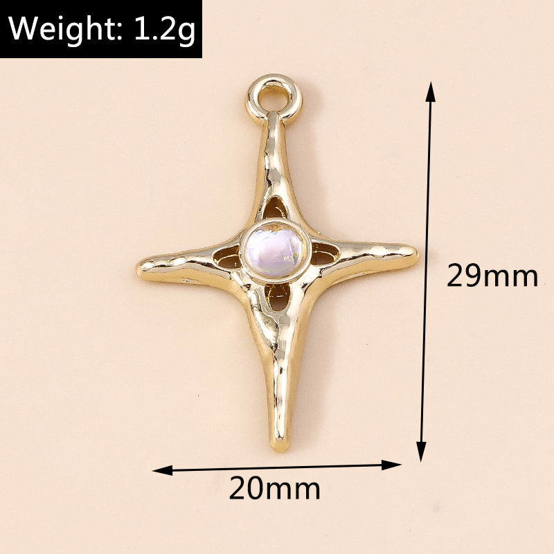 Leslie 5 Stuks Prachtige Gouden Zilveren Kleur Kristal Halve Maan Sterren Bedels Voor Oorbellen Armband Ketting Diy Sieraden Hangers