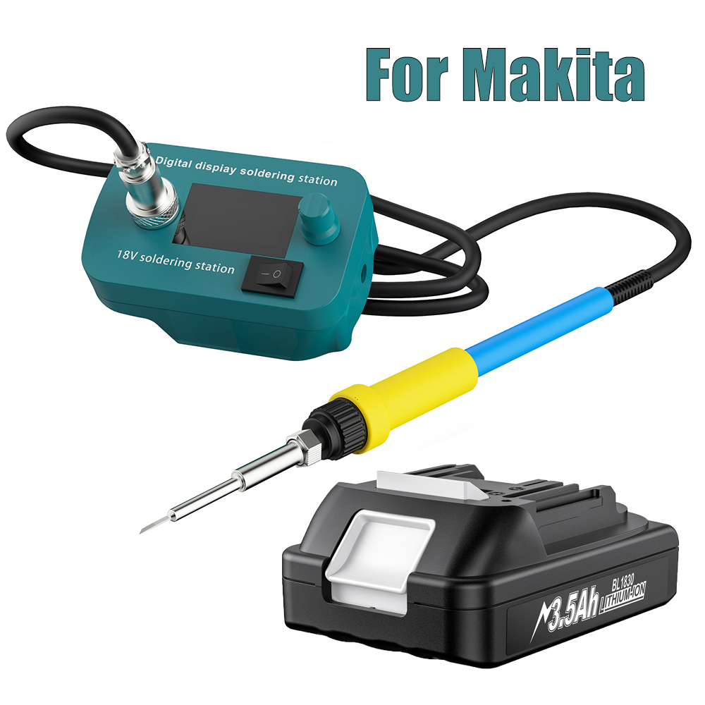 Pour Makita 18V batterie sans fil fer à souder outil 300-510 ℃ Outil de soudage de PCB 60W, température réglable, bricolage, réparation électrique: MARRON